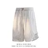 Novedad de verano, shorts casuales de seda helada con bloques de color para hombre, corte holgado, talla grande, shorts de playa de cinco puntos