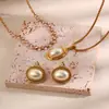 Collar de perlas de acero inoxidable transfronterizo, chapado en oro de 18 quilates, impermeable, accesorios europeos y americanos para mujer, joyería de moda de alta gama de acero de titanio