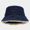 Chapéu Balde Jeans Renda Estilo Artístico Fresco Estilo Japonês Feminino Moda Simples Chapéu Pescador Verão Rosto Pequeno Chapéu de Sol
