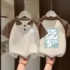 Polo de Manga Corta para Niños Verano Nuevo Estilo Bloques de Color Estampado de Dibujos Animados Top para Niños y Niñas Camiseta Holgada Casual