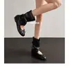 Botines cortos de ante estilo europeo y americano con punta redonda para mujer, nuevos botines planos versátiles sin cordones para otoño e invierno 2026, botas altas de moda