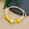 Jingdezhen Navidad Cerámica Cuerda Trenzada Pulsera Animales de Dibujos Animados Cuerda de Mano Joyería al por Mayor para Atracciones Turísticas Nicho Lujo Ligero
