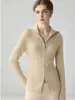 Suéter de punto de cachemira 100% con solapa favorecedora para mujer, 26 estilos nuevos, doble cremallera, chaqueta cárdigan de punto de cuello alto