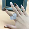 Anel de Resina Europeu e Americano Estilo Coração Transfronteiriço para Mulheres Estilo Ins Anel Halo Tingido Coração Grande Textura Degradê Pulseira Atacado