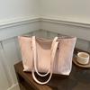 Nuevo Bolso Tote de Hombro Simple Retro de Moda Otoño Color Sólido de Gran Capacidad para Mujeres 2024
