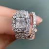 Cao Shi Anillo Nuevo Transfronterizo TEMU Más Vendido Anillo de Circón Diamante Completo Regalo de Joyería para Celebración de Aniversario de Boda para Mujer
