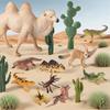 Camello del Desierto Simulado, Cascabel, Zorro Fennec, Lagarto, Cactus, Modelo de Reptil, Juguete de Micro Paisaje