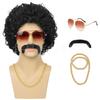 Peruca Masculina Retro COS Fofa Curta Encaracolada Cosplay 70 s Peruca de Festa Disco