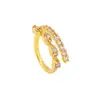 Anillo Abierto en Forma de Serpiente de Zirconia Estilo Europeo y Americano de Lujo Ligero, Anillo para Dedo Índice de Oro de Arena Vietnamita para Mujeres, Joyería Elegante y de Retención de Color Duradera