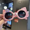 Óculos de Sol Polarizados Infantis, Óculos Anti-UV, Óculos de Flor Fofos, Óculos de Raposa de Silicone para Meninas Fofas