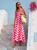En stock 25 Verano Europeo y Americano Transfronterizo Comercio Exterior Vacaciones Francés Sling Estampado Vestido largo -88270