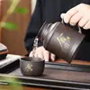Termo Pequeño de Arena Morada Regalo Taza Creativa Cerámica Hogareña Portátil Oficina Taza Paquete de Viaje Tetera para Caliente y Frío