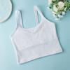 Camiseta interior tipo chaleco de algodón 9-12 con copas en el pecho, top sin mangas de cuello redondo para niñas, adecuado para estudiantes, ropa de verano