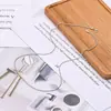 Colar de corda de cânhamo em prata de lei S925 estilo coreano minimalista versátil para homens e mulheres corrente de clavícula torcida em prata de lei ouro 18K atacado