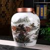 Tarro de Vino de Cerámica Espesada Jingdezhen 10/20/30/ 25kg Shanshui Boca Grande Sellado Olla de Vino Tarro de Vino Tarro de Vino
