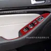 Adecuado para 13-16 Kia Zunkai K7 panel de control de ventana de coche delantero de fibra de carbono pegatinas decorativas interior