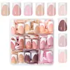 Especial transfronterizo para uñas color mixto armadura francesa 216 piezas de parche de uña para usar rosa natural armadura prefabricada francesa venta al por mayor