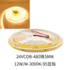 Lâmpada COB de baixa voltagem 320 lâmpadas 480 lâmpadas 90 alto valor de exibição uniforme sem área escura fita de LED autoadesiva luz suave alta voltagem
