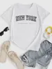 Camiseta Estampada de Manga Corta con Cuello Redondo Casual para Mujer 2024