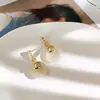 Pendientes Vintage Estilo Francés con Ojo de Gato Incrustado de Diamantes y Perlas, Pendientes de Lujo Ligero de Gama Alta, Exquisitos y Modernos Accesorios para Orejas Versátiles al por Mayor