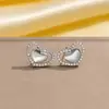 Pendientes de Cobre con Incrustaciones de Diamantes Completos de Venta Caliente Transfronteriza Europea y Americana para Mujer, Accesorios Exquisitos de Tachuelas Personalizadas Retro de Celebridad de Internet, Versátiles con Sensación de Alta Gama