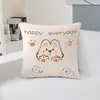 Funda de Almohada de Dibujos Animados Linda, Funda de Almohada de Sofá Estampada de Moda, Funda para Cojín de Cabecera de Coche de Dormitorio Sin Relleno