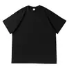 Estilo Nuevo de Verano 300g Hilo Doble Hombro Caído Algodón Puro Manga Corta Moda Casual Holgada Popular Color Sólido Camiseta Top para Hombre