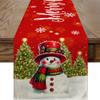Caminho de mesa novo de Natal transfronteiriço tipo linho toalha de mesa longa decoração de mesa de feriado de Natal