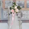 Nuevos tiradores de puerta florales versátiles para respaldo de silla de boda al aire libre, decoraciones florales para escaleras, decoraciones para coche de boda en la iglesia y accesorios florales artificiales.