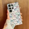 Superventas Europeo Estilo de Corte de Papel Macaron Patrón de Escamas de Pez S24 Funda Protectora de Doble Capa Estuche Estético para Teléfono GalaxyS26