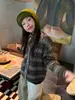 Cardigan Suéter YX para Meninas Outono 2026 Estilo Coreano Jaqueta Tricotada de Botão Único Estilo Retrô Fair Isle Tendência