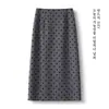 Falda Midi Recta de Línea A con Abertura, Cintura Alta Adelgazante, Nueva Colección Otoño 2026 para Mujer, con Estampado de Olas