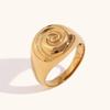 Collar espiral de personalidad temperamento transfronterizo de Europa y Estados Unidos acero inoxidable chapado en oro de 18K concha micro engastado aretes anillo mujeres