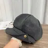 Boina Oitavada Retrô Japonesa com Aba Lateral Flip para Mulheres, Outono/Inverno Quente à Prova de Vento Artística Versátil Afina o Rosto Boina Newsboy Painter