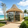 Cabana de Gaiola de Pássaro Pré-fabricada para Exterior de Rede Vermelha Pousada Área Cênica Acampamento Casa de Madeira Redonda Quarto Estrela Especial de Feriado Céu Estrelado