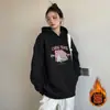 Sudadera con Capucha de Gato de Dibujos Animados Blanca y Gris para Mujer 2026 Nueva Otoño e Invierno Sudadera Estilo Coreano Conjunto Minimalista Top Chaqueta