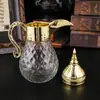 Novo Conjunto de Jarras de Vidro Frio de Luxo Vintage do Oriente Médio para Uso Doméstico, Grande Capacidade, Alto Valor Estético, Jarra de Água Estilo Árabe