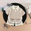 Conjunto de Verano para Niños 2026 Nuevo Elegante Bebé Delgado Bordado Manga Corta Conjunto de Dos Piezas Ropa de Verano para Niños