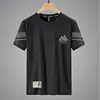 Playera de seda de hielo para hombre cuello redondo ropa de secado rápido manga corta verano delgada transpirable manga media tops de talla grande para hombre deportiva holgada tendencia
