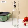 Botella de Vidrio Cuadrada para Condimentos Vertido Controlable Multicapa Antifugas Botella de Aceite de Cocina 500ml