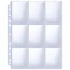 Páginas Inseridoras de Cartas Dupla Face com 9 Grades e 11 Furos para Cadernos de Folhas Soltas, Cartas Colecionáveis, Cartas Estrela e Cartas de Jogo Atacado
