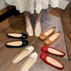 Zapatos Planos para Mujer 2026 Nuevo Otoño, Punta Cuadrada, Tacón Bajo, Diseño de Moño Francés, Estilo Hada Suave y Elegante