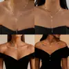Novo Colar em Y com Pedras de Diamante Estreladas da Amazon, Colar Moderno e Luxuoso, Joia Longa Versátil de Nicho para Mulheres