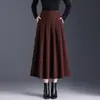 Falda plisada de moda ajustada para mujer 2026 Otoño Invierno Nueva Simple de Cintura Alta de Longitud Media Elegante para el Trabajo Falda de Dobladillo Ancho