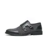 Sapatos de Couro Masculinos de Tamanho Grande, Tendência Retrô, de Botão Duplo, para Negócios Casuais, para Primavera e Outono, Jovens, Bico Fino, Aumentadores de Altura