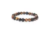 Pulseira Masculina de Pedra Vulcânica Olho de Tigre Amarelo 8mm Venda Quente Transfronteiriça Pulseira de Contas de Pedra Natural Fábrica de Joias Artesanais Lote