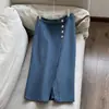 2026 Saia Lápis Elegante para o Trabalho, Slimming, com Fenda Frontal, de Lã para o Dia a Dia, Atacado H04Cq1072
