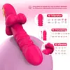 Vibrador telescópico totalmente automático com multifrequência e velocidade variável, à prova d'água, brinquedo sexual para massagem íntima feminina, disponível para dropshipping de peça única
