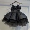 Vestido de menina, vestido princesa de alça preta, vestido para sessão de fotos de aniversário infantil, saia fofa, vestido de bolo preto