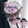 Regalo de San Valentín, Ramo de Cumpleaños para el Día de la Madre, Flor de Jabón para el Día del Maestro, Flor Hecha a Mano de Rosa, Regalo de Flor Artificial